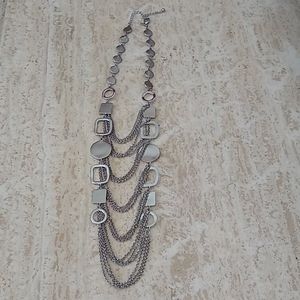 Chicos long silver chain necklace